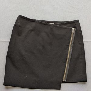 Helmut Lang black zippered asymmetrical skirt. Size 2.